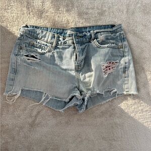 Old Navy Distressed American Flag Denim Women Shorts